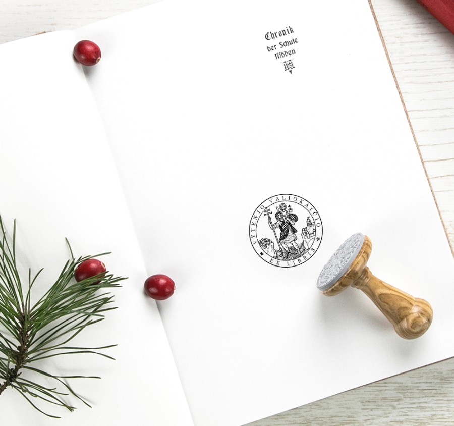 Autorinis Vardinis Antspaudas Ex libris Šv. Kristoforas (E-5077)