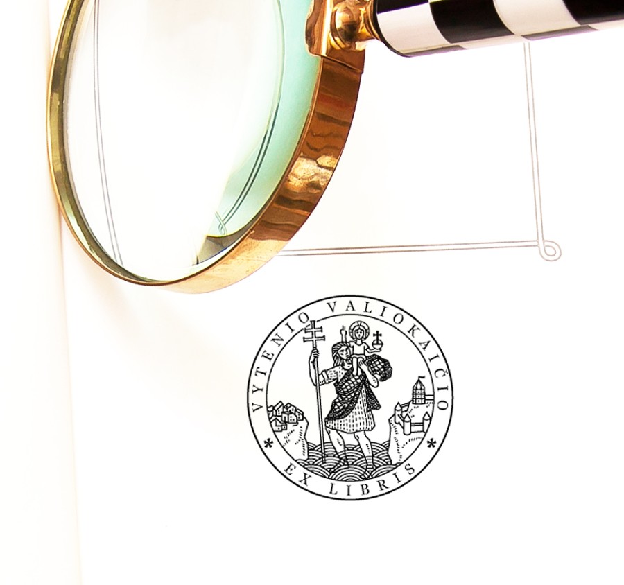 Autorinis Vardinis Antspaudas Ex libris Šv. Kristoforas (E-5077)