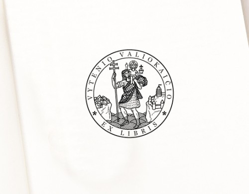 Autorinis Vardinis Antspaudas Ex libris Šv. Kristoforas (E-5077)
