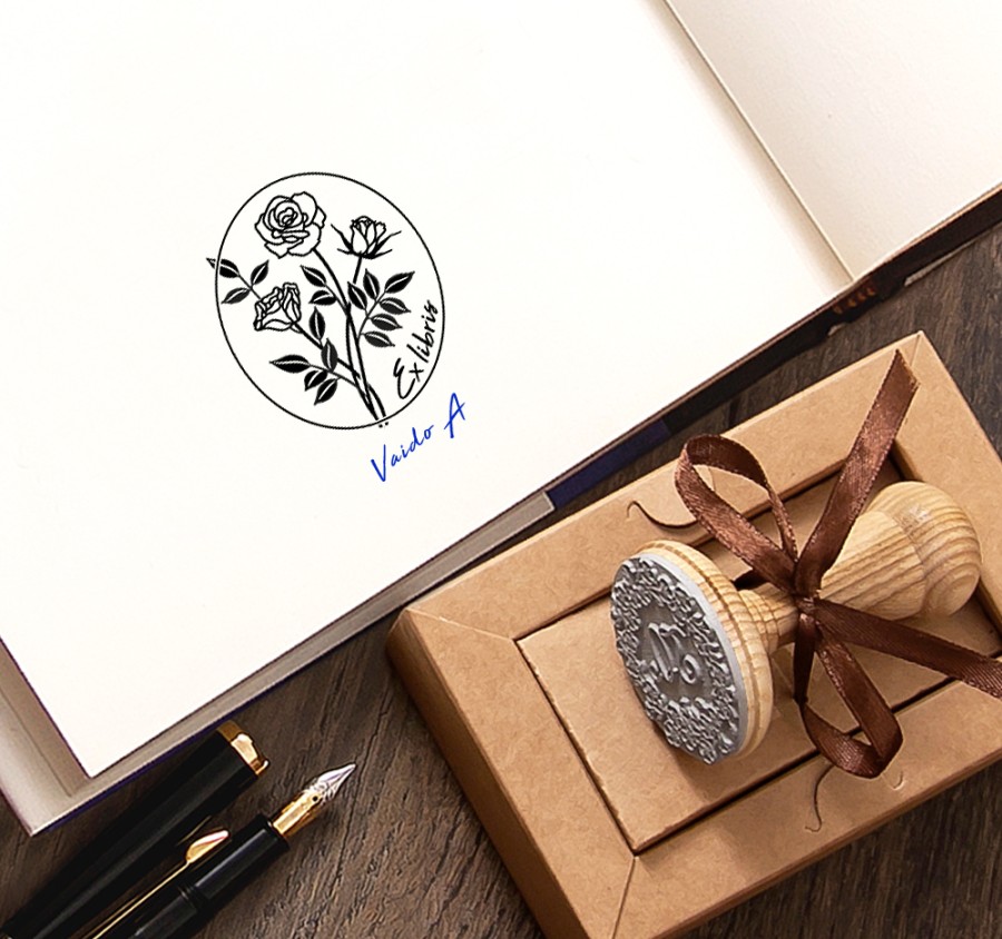 Ex libris Antspaudas Rožės (R-3006)